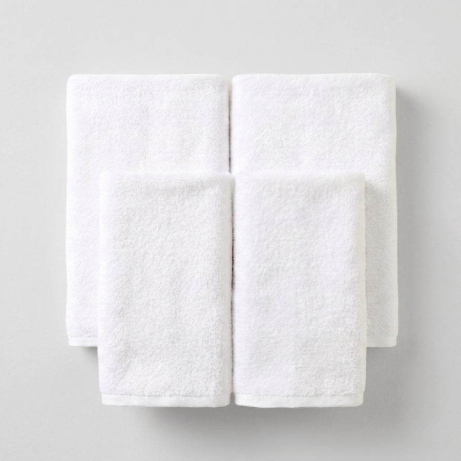 Pack de Baño 4 Toallas de Hostelería 600 gramos — 2 de Ducha 70x140 y 2 de Manos 50x100 — 100% Algodón Peinado — Calidad Hotel para Alojamientos Turísticos, Casas Rurales, Campings y Hoteles Boutique
