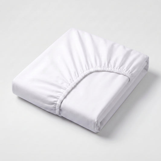 Sábana Bajera Ajustable de Hostelería Percal 233 Hilos — Bolsillo de 35 cm — 100% Algodón — Calidad Hotel para Alojamientos Turísticos, Casas Rurales, Campings y Hoteles Boutique (90 a 180 cm)
