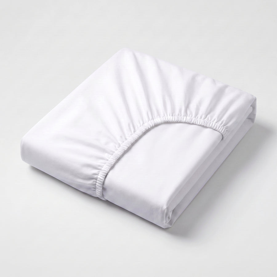 Sábana Bajera Ajustable de Hostelería Percal 233 Hilos — Bolsillo de 35 cm — 100% Algodón — Calidad Hotel para Alojamientos Turísticos, Casas Rurales, Campings y Hoteles Boutique (90 a 180 cm)