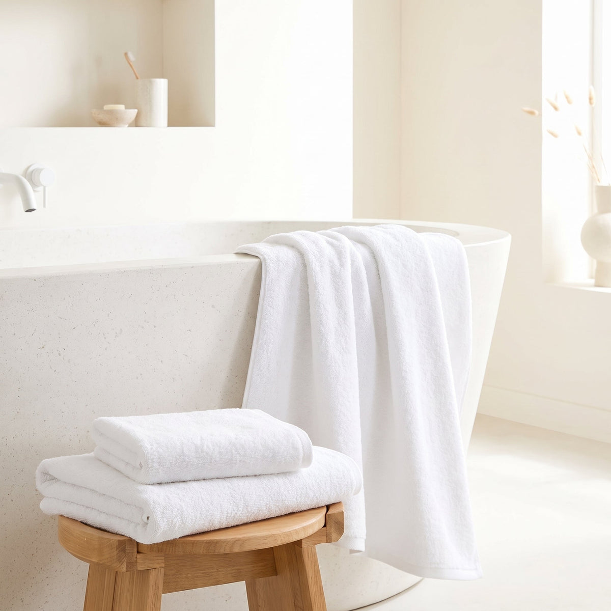 Pack de Baño 4 Toallas 600 g/m² · Calidad Hotel