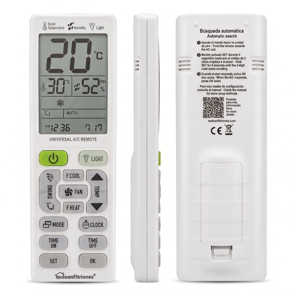 Mando Universal Aire Acondicionado con Límite de Temperatura