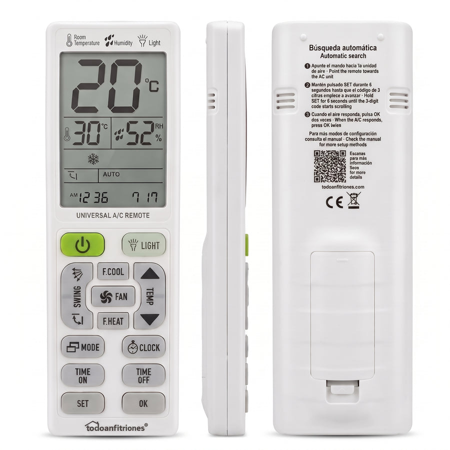 Universal A/C Remote Control | Save up to 30% on energy consumption with Max/Min Temperature limits | Hidden Combination