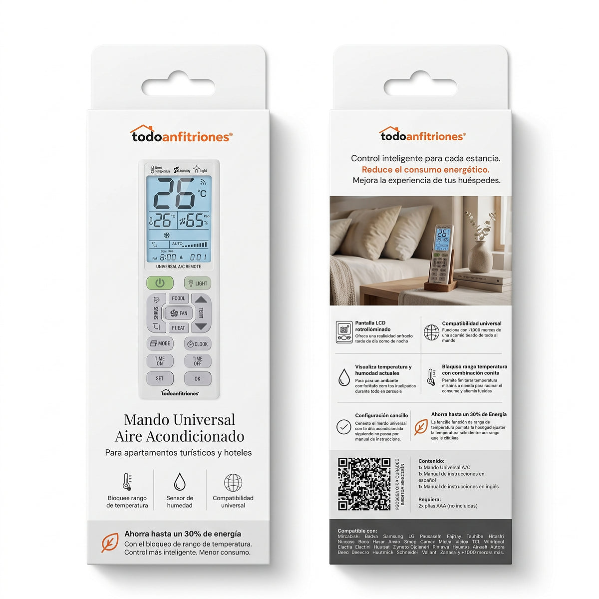 Mando Universal Aire Acondicionado con Límite de Temperatura